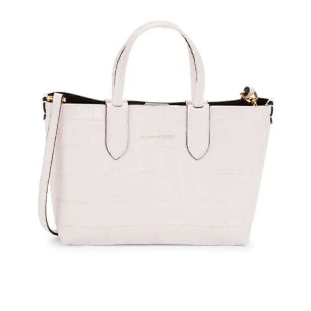 Alexander McQueen Croc Embossed Leather Mini Satchel Pink